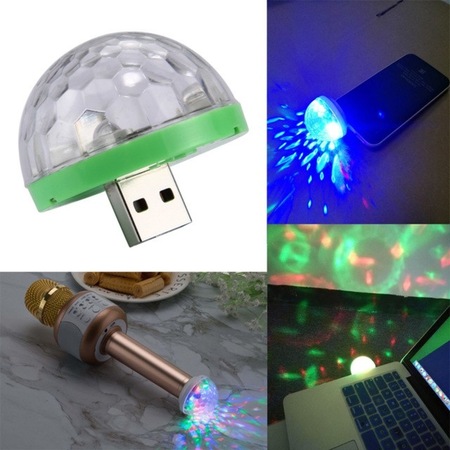 Sese Duyarlı USB Girişli RGB Renkli Mini Disko Topu Led Lambası - Ev - Araç