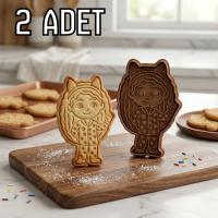 2Li Kedi Kulaklı Kız Hamur Şekillendirici Kurabiye Kalıbı Oyun Hamuru Kalıbı 8 5 cm