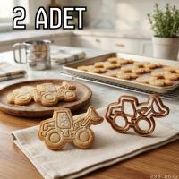 2Li Kepçe İş Makinesi Hamur Şekillendirici Kurabiye Kalıbı Oyun Hamuru Kalıbı 8 cm