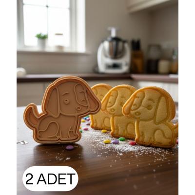 2Li Sevimli Köpek Puppy Şekillendirici Kalıp Kurabiye Hamur Kesici Oyun ve Şeker Hamuru Seti