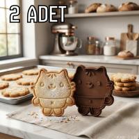 2Li Tombul Kedi Hamur Şekillendirici Kurabiye Kalıbı Oyun Hamuru Kalıbı 6 5 cm