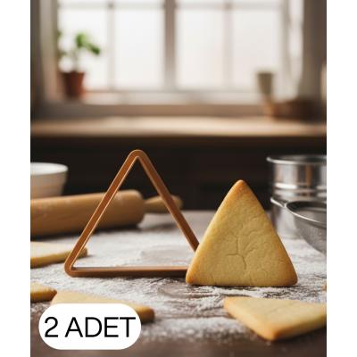 2Li Üçgen Figürlü Kurabiye Kalıbı Hamur Kesici Şeker  ve Oyun Hamuru İçin Tek Parça Kalıp