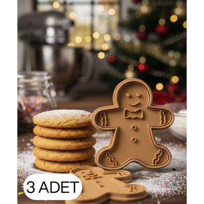 3Lü Gingerbread Adam Zencefilli Adam Şekillendirici Kalıp Kurabiye Oyun ve Şeker Hamur Kesici 