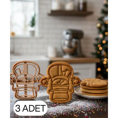 5Li Noel Askeri Fındıkkıran Kurabiye Kalıbı Şapkalı Asker Çift Parça Şeker ve Oyun Hamuru Kesici