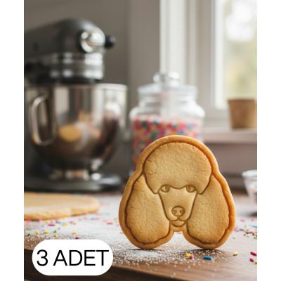 3Lü Poodle Kaniş Şekillendirici Kalıp Kurabiye Hamur Kesici Oyun ve Şeker Hamuru Seti
