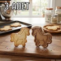 3Lü Sevimli Midilli Hamur Şekillendirici Kurabiye Kalıbı Oyun Hamuru Kalıbı 8 cm