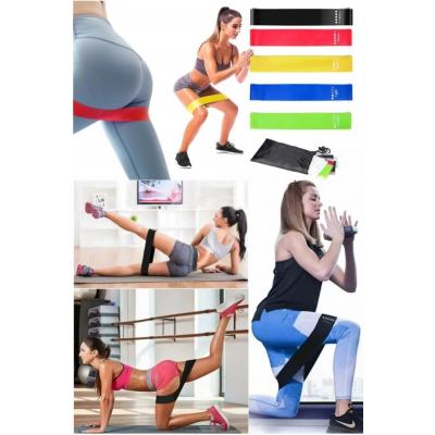 5 Li Set Aerobik Bandı Fitness Egzersiz Plates Direnç Lastiği Crossfit Kas Germe Ve Jimnastik Seti
