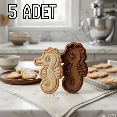 5Li Denizatı Figürlü Hamur Şekillendirici Kurabiye Kalıbı Oyun Hamuru Kalıbı 9 cm