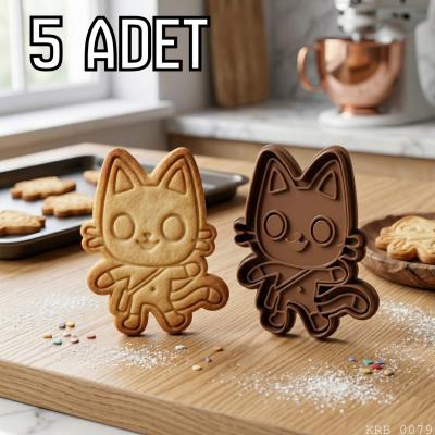 5Li Sevimli Kahraman Kedi Kurabiye Kalıbı Oyun Hamuru Kalıbı 6 5 cm