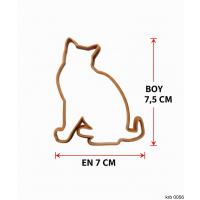 Kedi Figürlü Midi Boy Kurabiye Kalıbı Hamur Kesici Şeker ve Oyun Hamuru İçin Tek  Parça