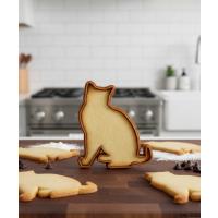 Kedi Figürlü Midi Boy Kurabiye Kalıbı Hamur Kesici Şeker ve Oyun Hamuru İçin Tek  Parça