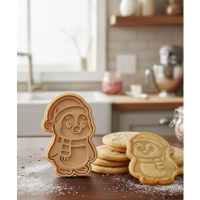 Atkılı Noel Pengueni Şekillendirici Kalıp Kurabiye Hamur Kesici Seti