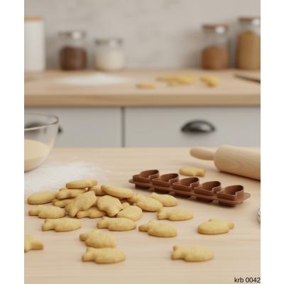 Balık Şekilli Kraker ve Kurabiye Kalıbı 5’li Tek Parça Şeker ve Oyun Hamuru Kesici 