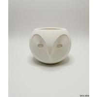 Beyaz Baykuş Figürlü Mini Dekoratif Saksı 6 Cm Masaüstü Ofis Dekoru