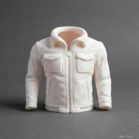 Beyaz Fermuarlı Cepli Deri Ceket Formlu Kalemlik Masaüstü Plastik Düzenleyici