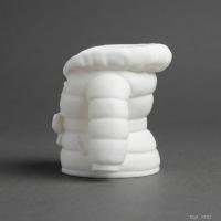 Beyaz Kapüşonlu Fiyonklu Bayan Mont Formlu  Kalemlik Masaüstü Plastik Düzenleyici