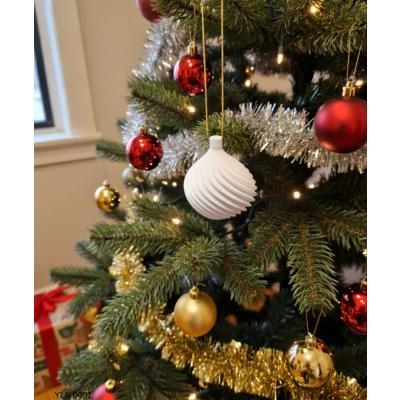 Beyaz Renk Spiral Desenli Mini Dekoratif Yılbaşı Süsü Ev Dekoru