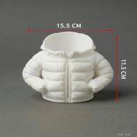 Beyaz Şişme Mont Puf Formlu Büyük Boy Masaüstü ve Ofis Düzenleyici