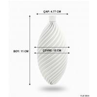 Beyaz Uzun Spiral Desenli Dekoratif Yılbaşı Süsü