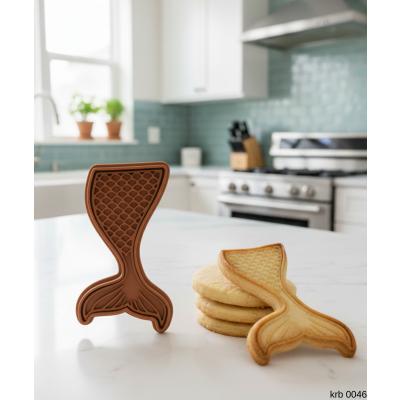 Çift Parça Balık Kuyruğu Kurabiye Kalıbı Hamur Kesici Şeker ve Oyun Hamuru İçin