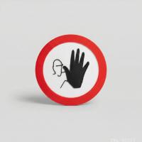 Dikkat Uyarı İşareti Dekoratif Yuvarlak Tabela 13cmx13cm x4mm