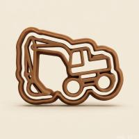 3Lü Ekskavatör Figürlü Hamur Şekillendirici Kurabiye Kalıbı Oyun Hamuru Kalıbı 8 cm