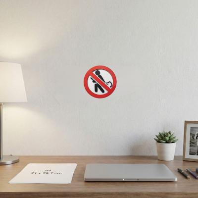 Gaz Çıkarılmaz İşareti Yuvarlak Dekoratif Tabela 14cmx14cmx4mm