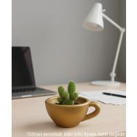 Gold Mini Dekoratif Fincan Şeklinde Saksı – 6 Cm Masaüstü & Ofis Dekoru