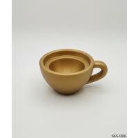 Gold Mini Dekoratif Fincan Şeklinde Saksı – 6 Cm Masaüstü & Ofis Dekoru