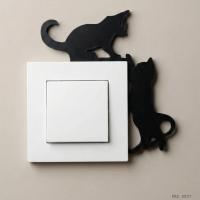 İki Kedi Figürlü Anahtar Priz Dekoru