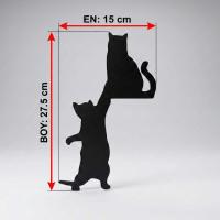 İki Kedi Figürlü Kapı Köşe Dekoru