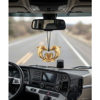 İkili Yunus Kalp Figürlü Dikiz Aynası Süsü Araç İçi Dekoratif Asma Aksesuar