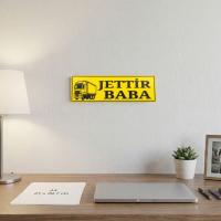 Jettir Baba Yazılı Kamyon Figürlü Dekoratif Tabela 25cmx8cmx4mm