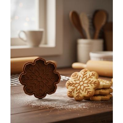 Kar Tanesi Kurabiye Kalıbı Çift Parça Hamur Kesici, Şeker Hamuru ve Oyun Hamuru İçin