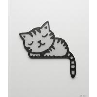 Uyuyan Kedi Figürlü Anahtar Priz Dekoru Siyah Beyaz 