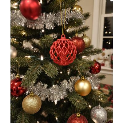 Kırmızı Kafes Desenli Dekoratif Yılbaşı Süsü