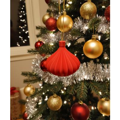 Kırmızı Spiral Desenli Büyük Boy Dekoratif Yılbaşı Süsü