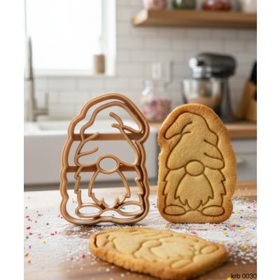 Mini Uzun Şapkalı Noel Cücesi Kurabiye Kalıbı Gnome Çift Parça Hamur Kesici Şeker ve Oyun Hamuru