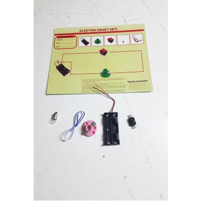 Okul Deney Seti - Elektrik Seti Ampul - Pil Yatağı - Duy -Düğme Seti