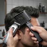 Saç Kesimi Şekillendirici Tarak Plastik Çift Taraflı Kademeli Düzgün Saç Kesme Tarağı