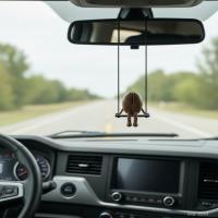 Salıncaklı Kahve Çekirdeği Figürlü Dikiz Aynası Süsü Araç İçi Dekoratif Asma Aksesuar