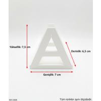 Sarı A Harf Şeklinde Mini Dekoratif Saksı İsmine Özel Baş Harf Tasarım 7,5 Cm Masa Üstü Ofis Dekoru