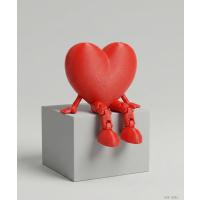 Sarkık Ayaklı Kırmızı Kalp Dekor Biblo