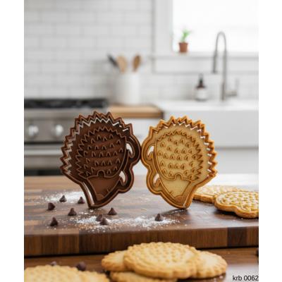 Sevimli Kirpi Figürlü Kurabiye Kalıbı ve Hamur Kesici Şeker ve Oyun Hamuru İçin İki Parça Kalıp