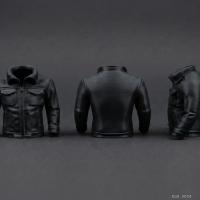 Siyah Fermuarlı Cepli Deri Ceket Formlu Makyaj Fırçalığı Masaüstü Kozmetik Düzenleyici