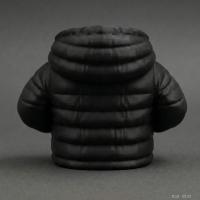 Siyah Şişme Mont Puf Formlu Büyük Boy Makyaj Fırçalığı Masaüstü Kozmetik Düzenleyici