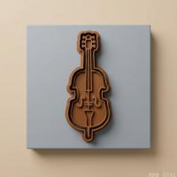 2Li Viyolonsel Figürlü Hamur Şekillendirici Kurabiye Kalıbı Oyun Hamuru Kalıbı 10 5 cm