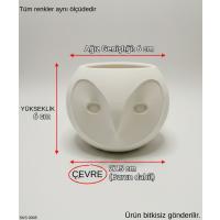 Yeşil Baykuş Figürlü Mini Dekoratif Saksı 6 Cm Masaüstü Ofis Dekoru