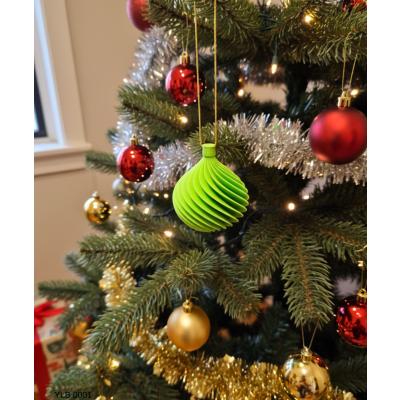 Yeşil Renk Spiral Desenli Mini Dekoratif Yılbaşı Süsü Ev Dekoru