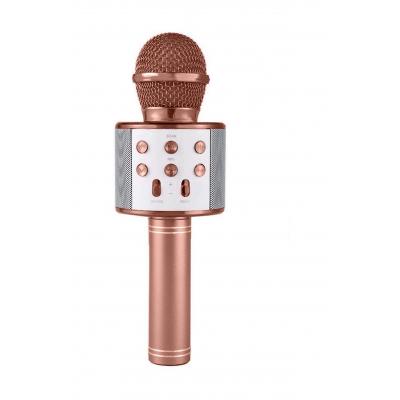 Karaoke Mikrofonlu Hoparlör - Şarjlı -Bluetooth Rose Gold